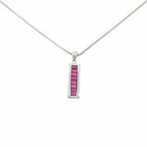 PT900/PT850 ルビー ネックレス 0.66CT