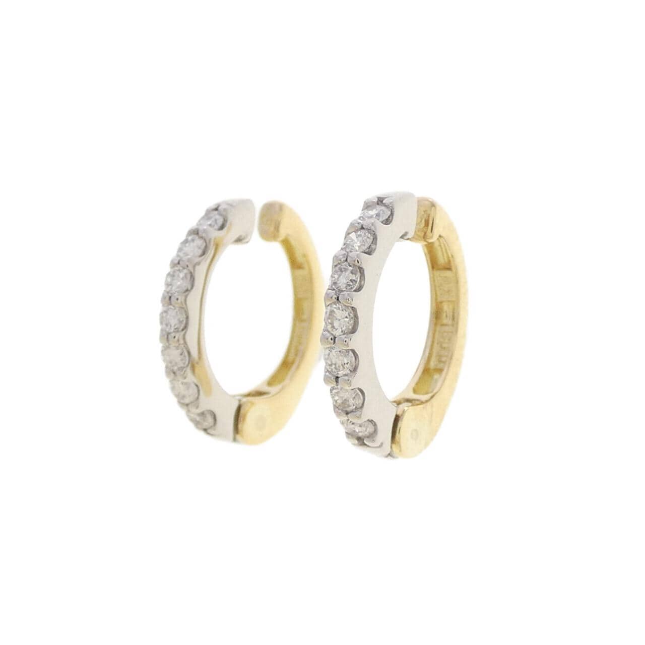 K18YG/PT900 ダイヤモンド イヤリング 0.18CT
