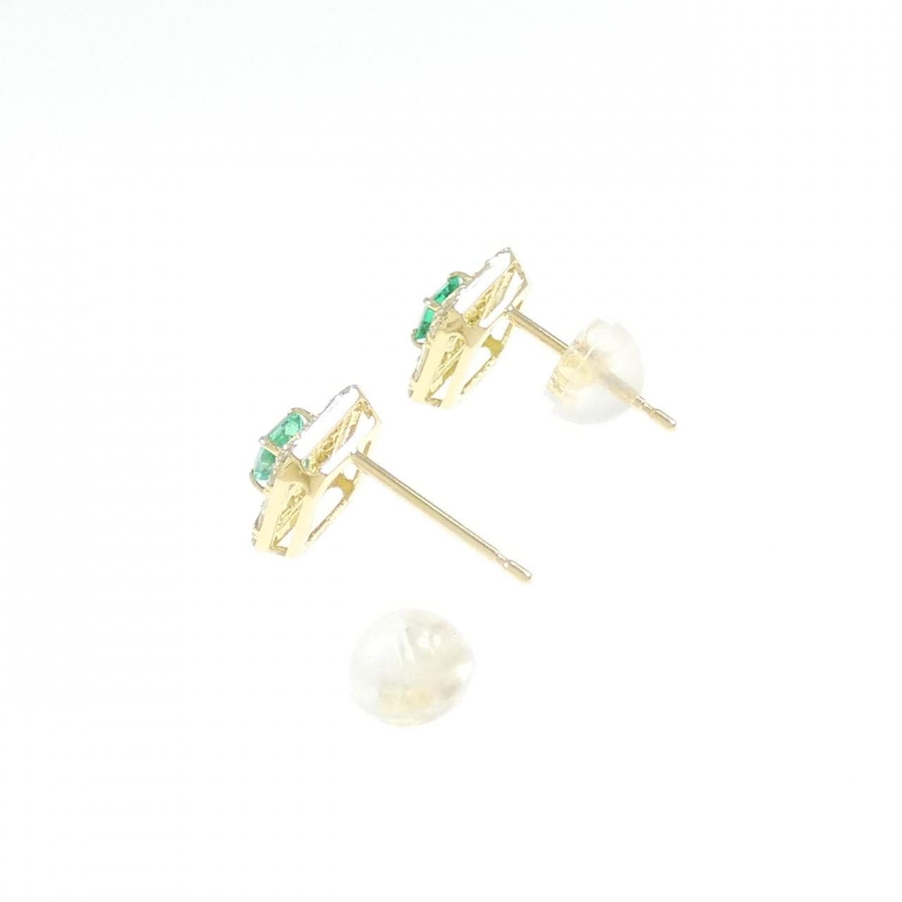 [BRAND NEW] K18YG Emerald Earrings 0.24CT