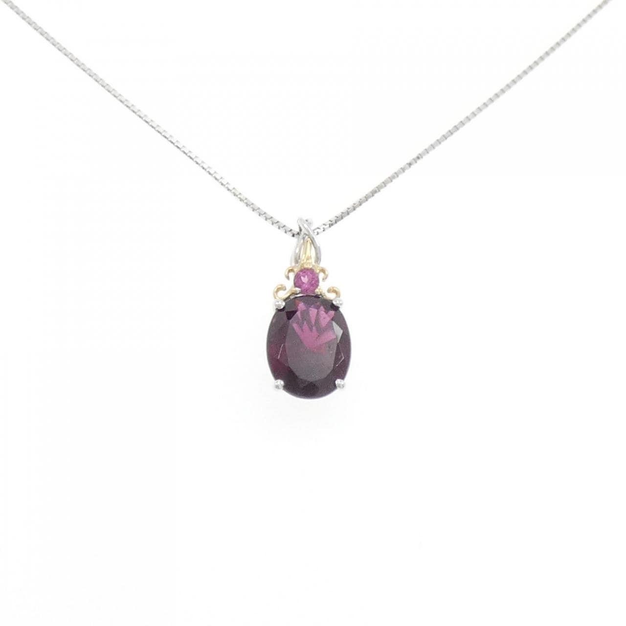 K18WG/K18YG Garnet Necklace