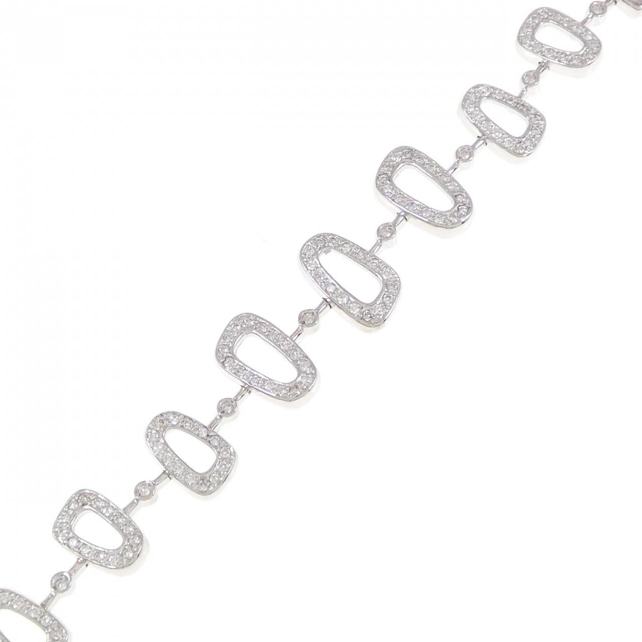 K18WG ダイヤモンド ブレスレット 1.00CT