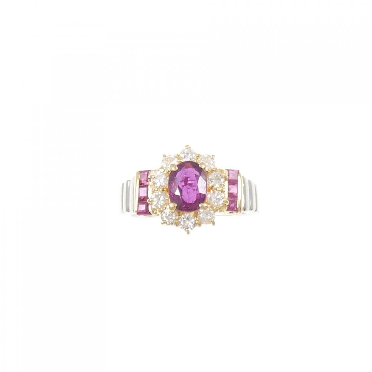 PT900/K18YG ルビー リング 0.97CT