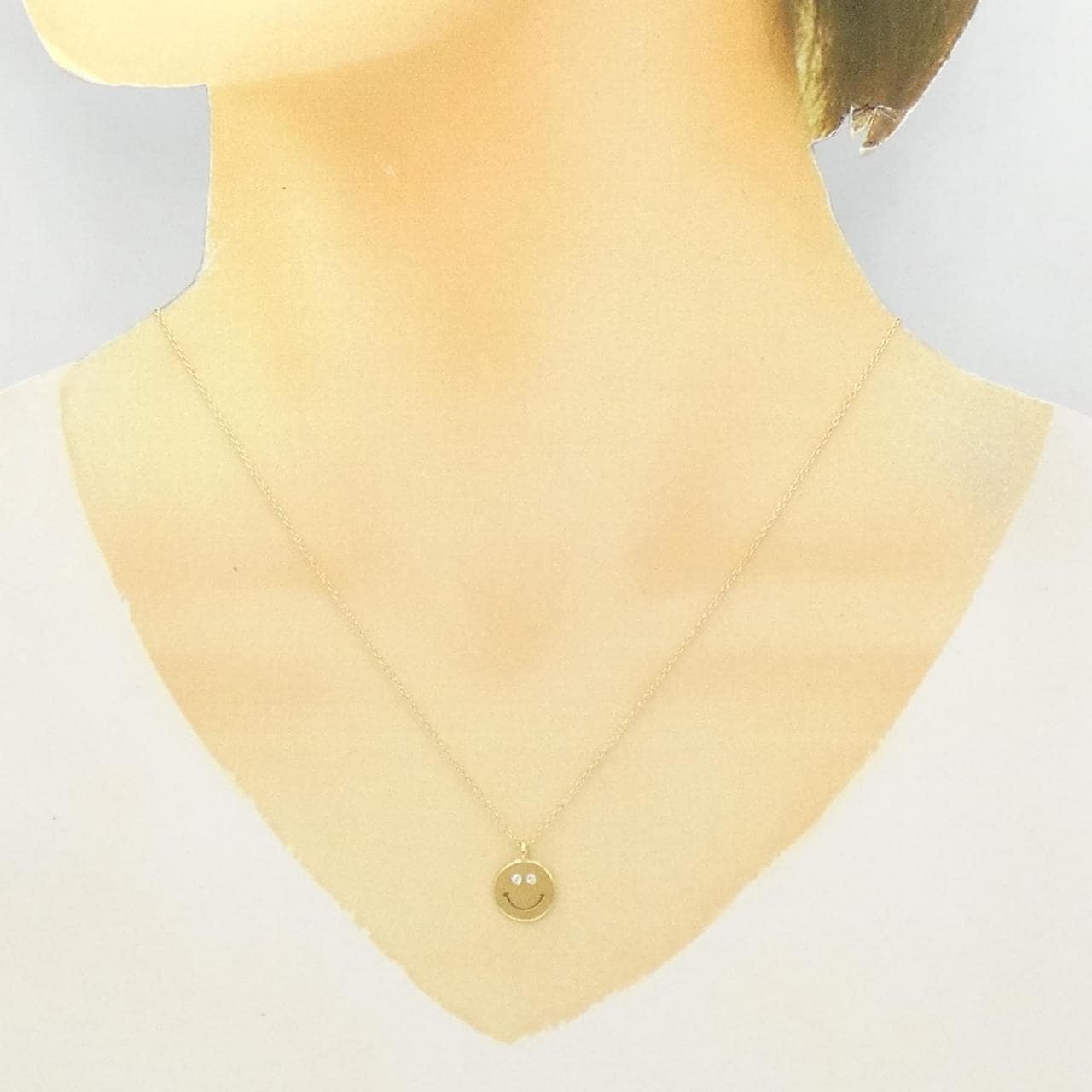 K18YG smile Diamond necklace