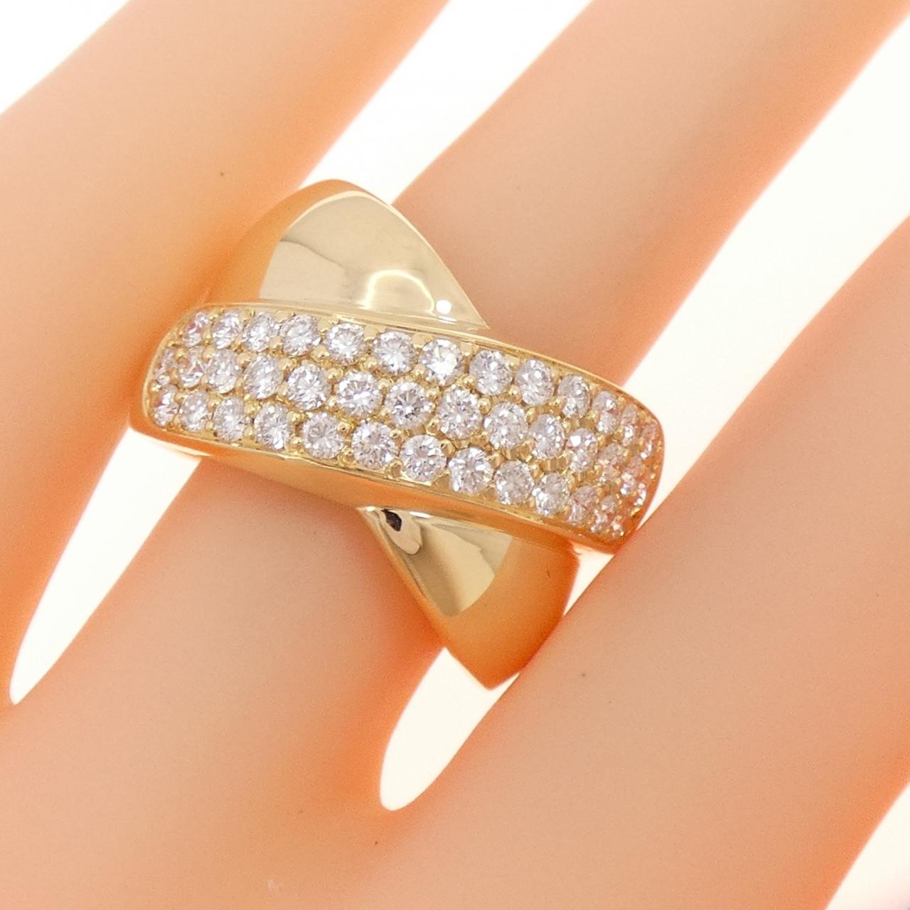 K18YG パヴェ ダイヤモンド リング 1.00CT
