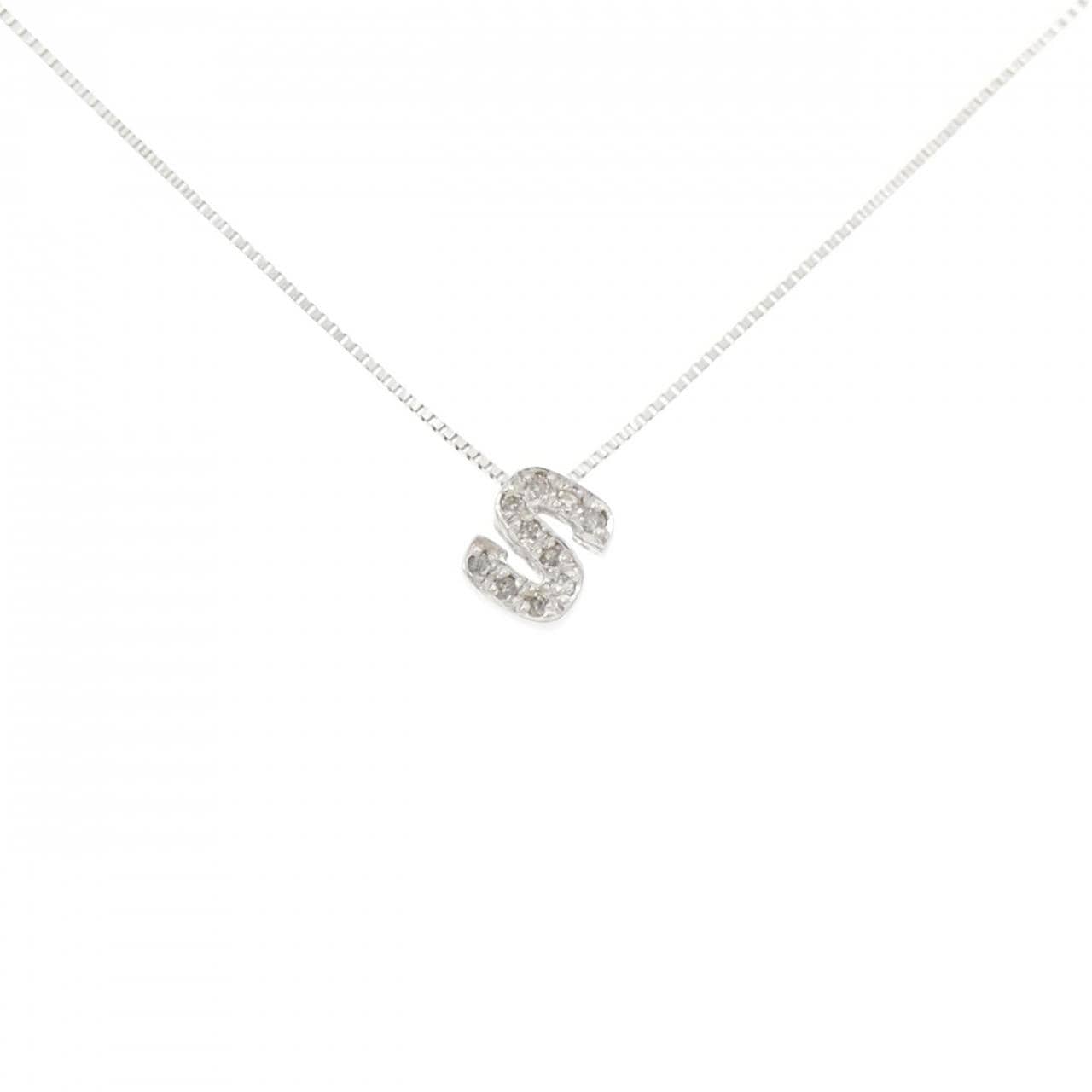 K14WG Initial S Diamond Necklace