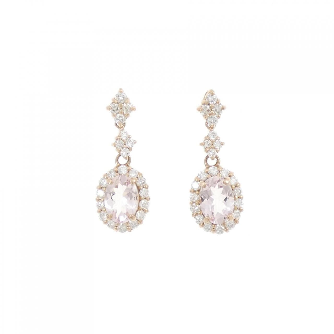 [BRAND NEW] K18PG Morganite Earrings 1.35CT