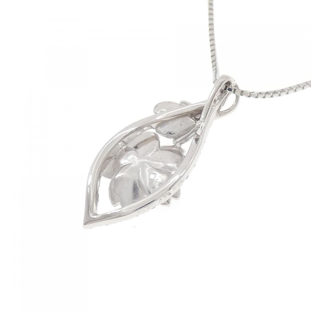 PT900/PT850 フラワー パライバトルマリン ネックレス 0.05CT