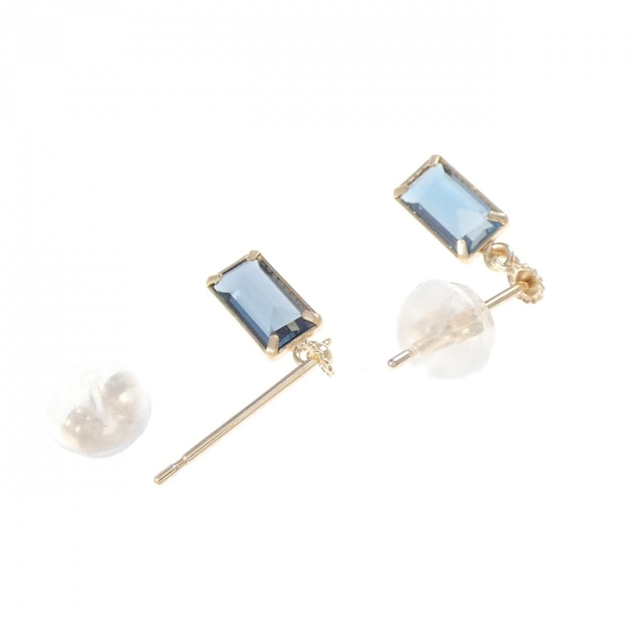 [新品] K10YG 蓝色托帕石耳环