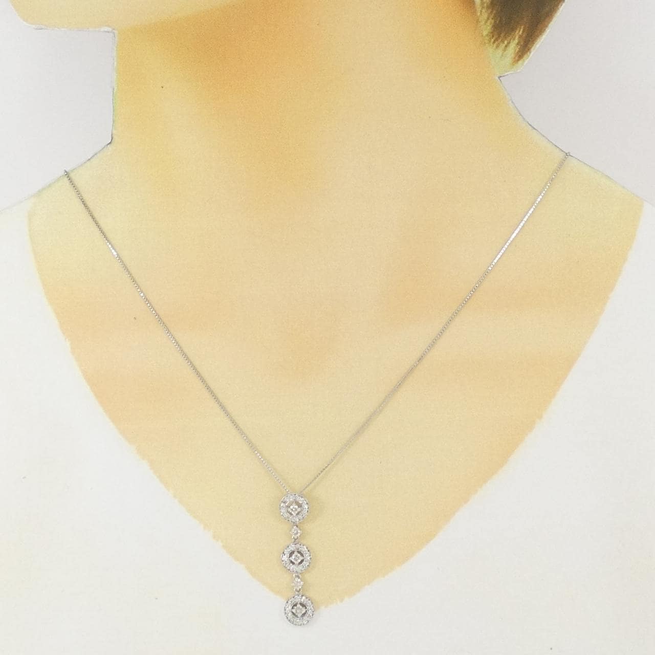 K18WG ダイヤモンド ネックレス 0.77CT