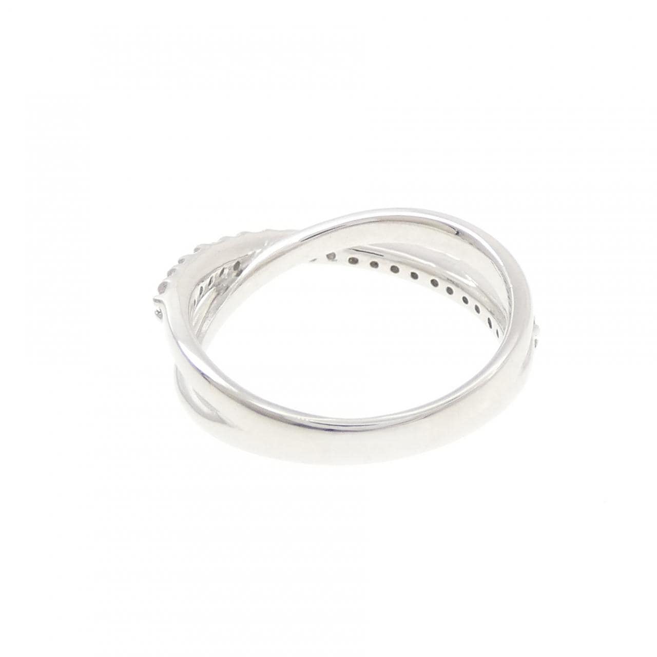 K18WG ダイヤモンド ピンキーリング 0.18CT