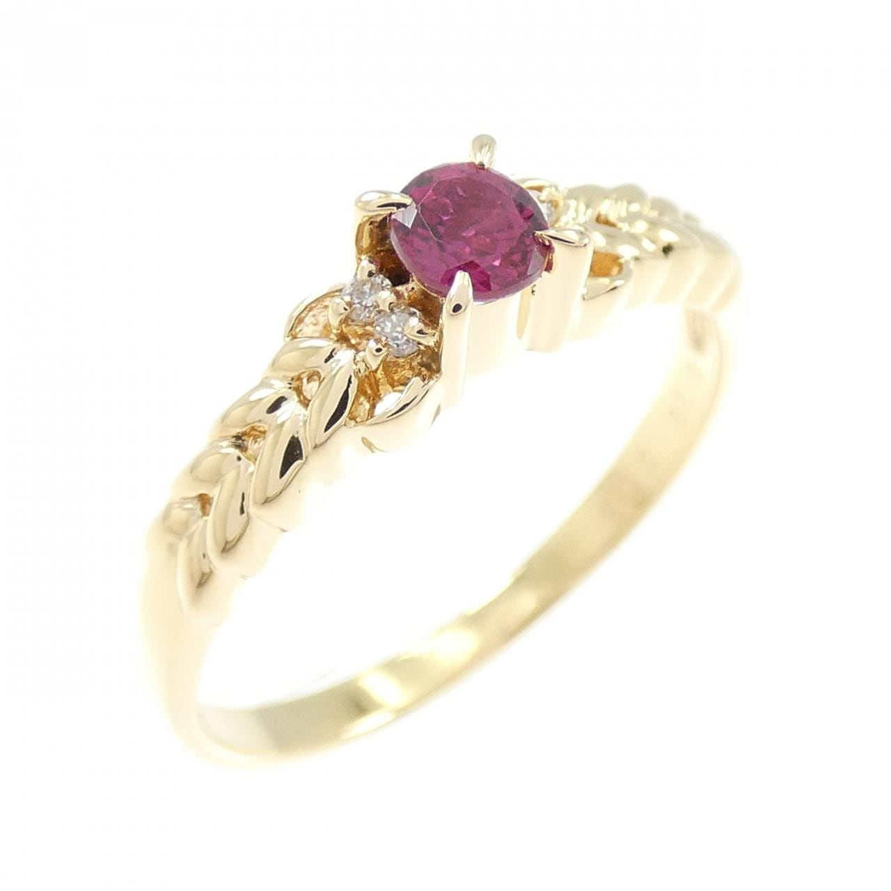K18YG ルビー リング 0.20CT