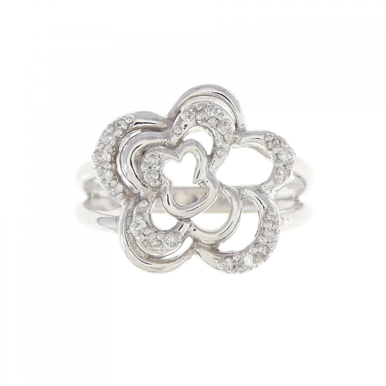KOMEHYO|K18WG Flower Diamond Ring 0.15CT|Jewelry|Ring|【Official
