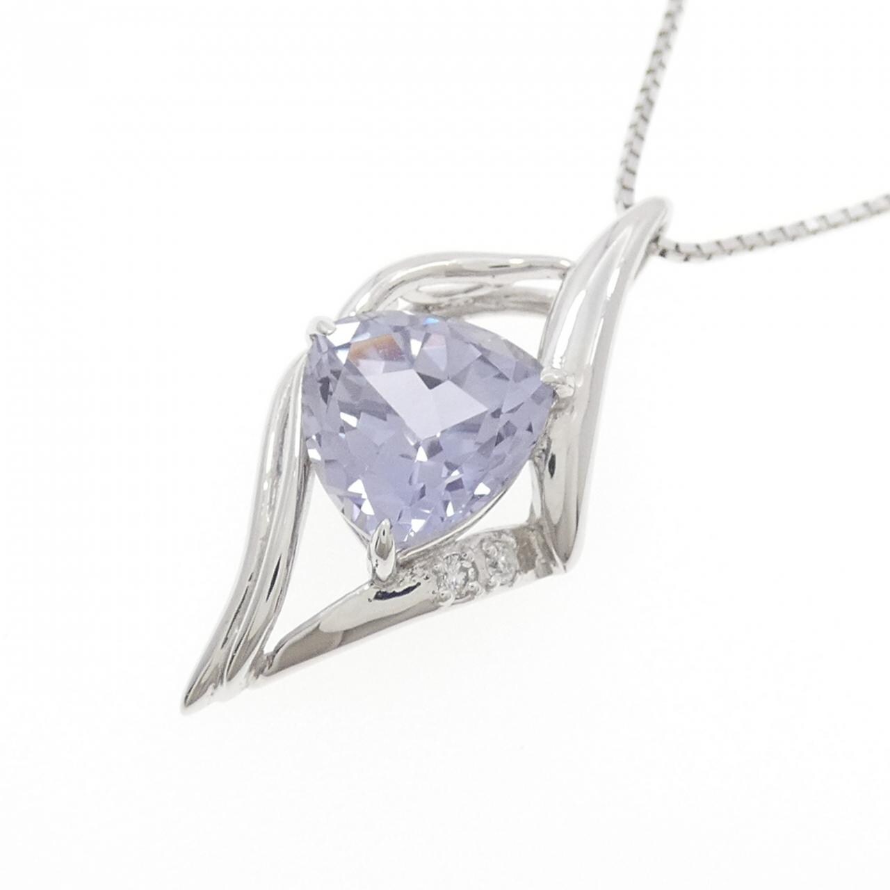 K18WG 合成サファイア ネックレス 2.00CT