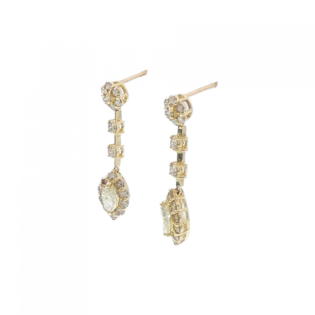 [BRAND NEW] K18YG Diamond earrings 0.80CT