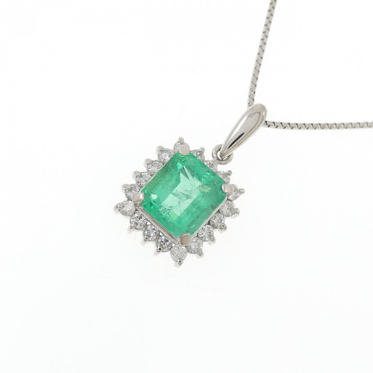 PT900/PT850 エメラルド ネックレス 1.65CT