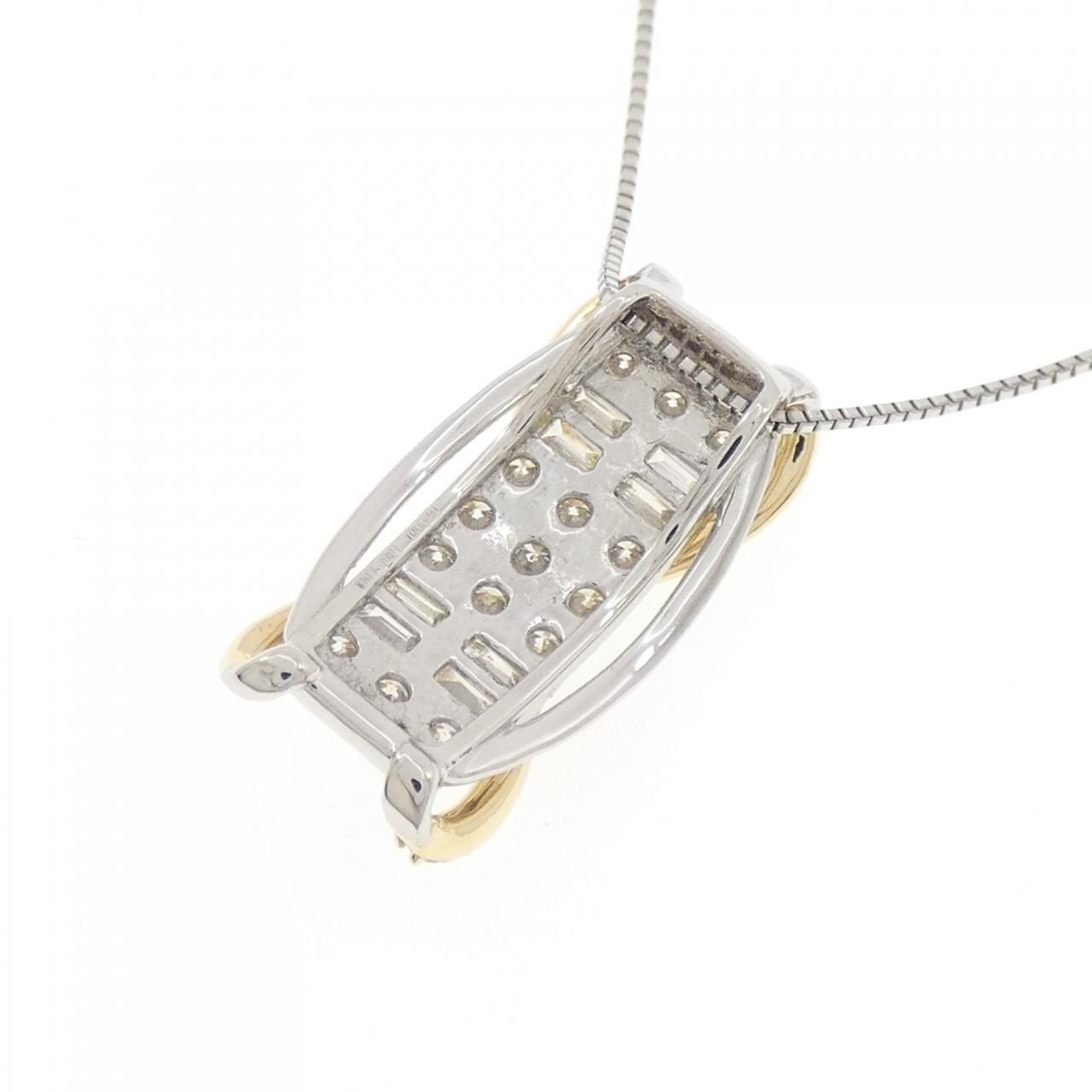 【新品】PT900/K18YG/PT850 ダイヤモンド ネックレス 1.00CT