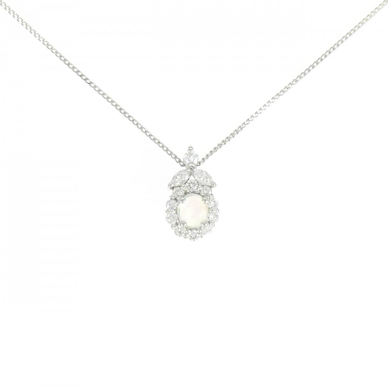 PT900/PT850 オパール ネックレス 0.30CT