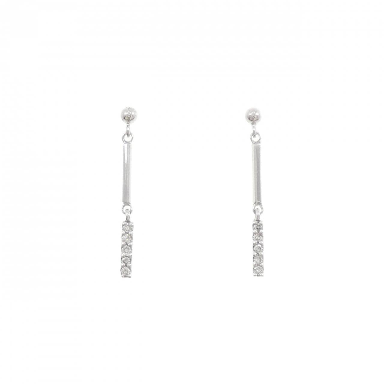 K18WG ダイヤモンド ピアス 0.06CT