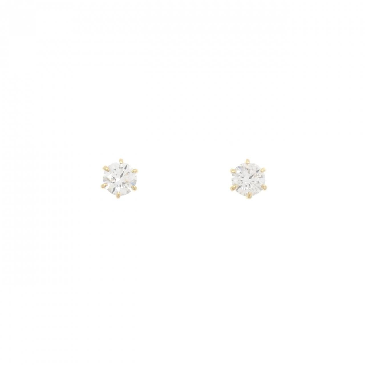 K18YG ダイヤモンド ピアス 0.204CT 0.207CT D VS1 EXT H&C