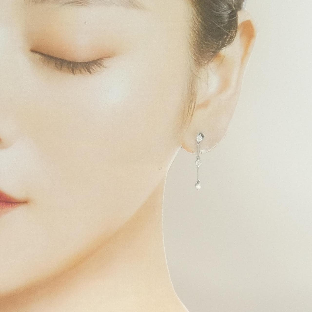 K18WG ダイヤモンド ピアス 0.50CT