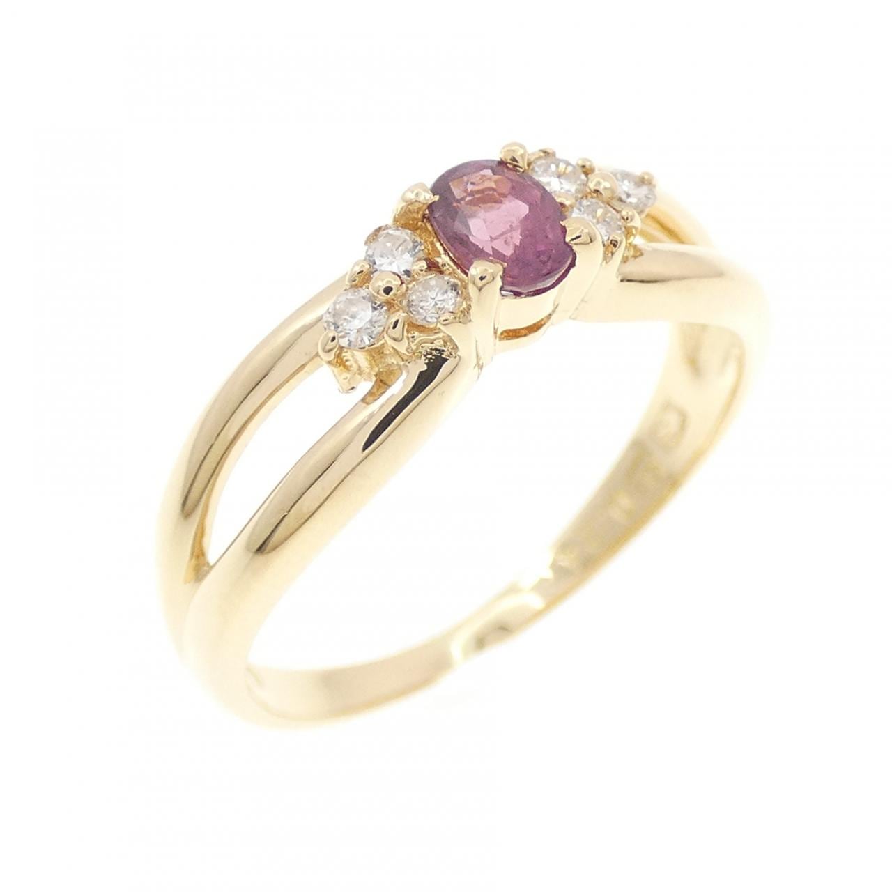 K18YG ルビー リング 0.24CT