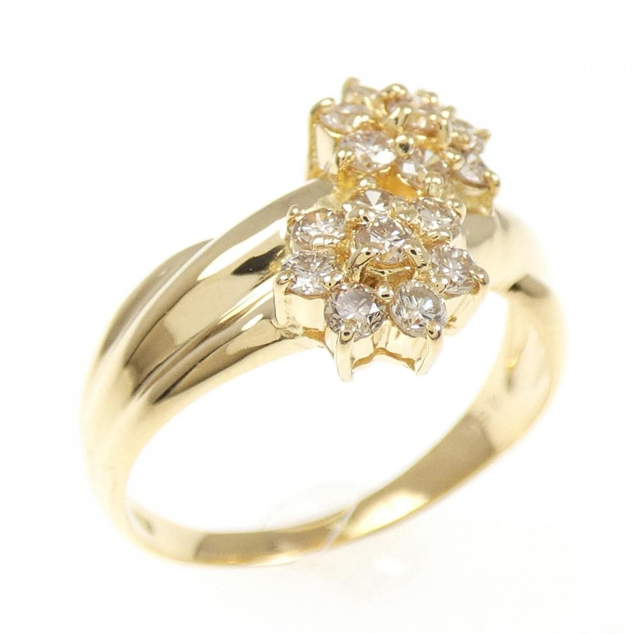 K18YG flower Diamond ring 0.50CT