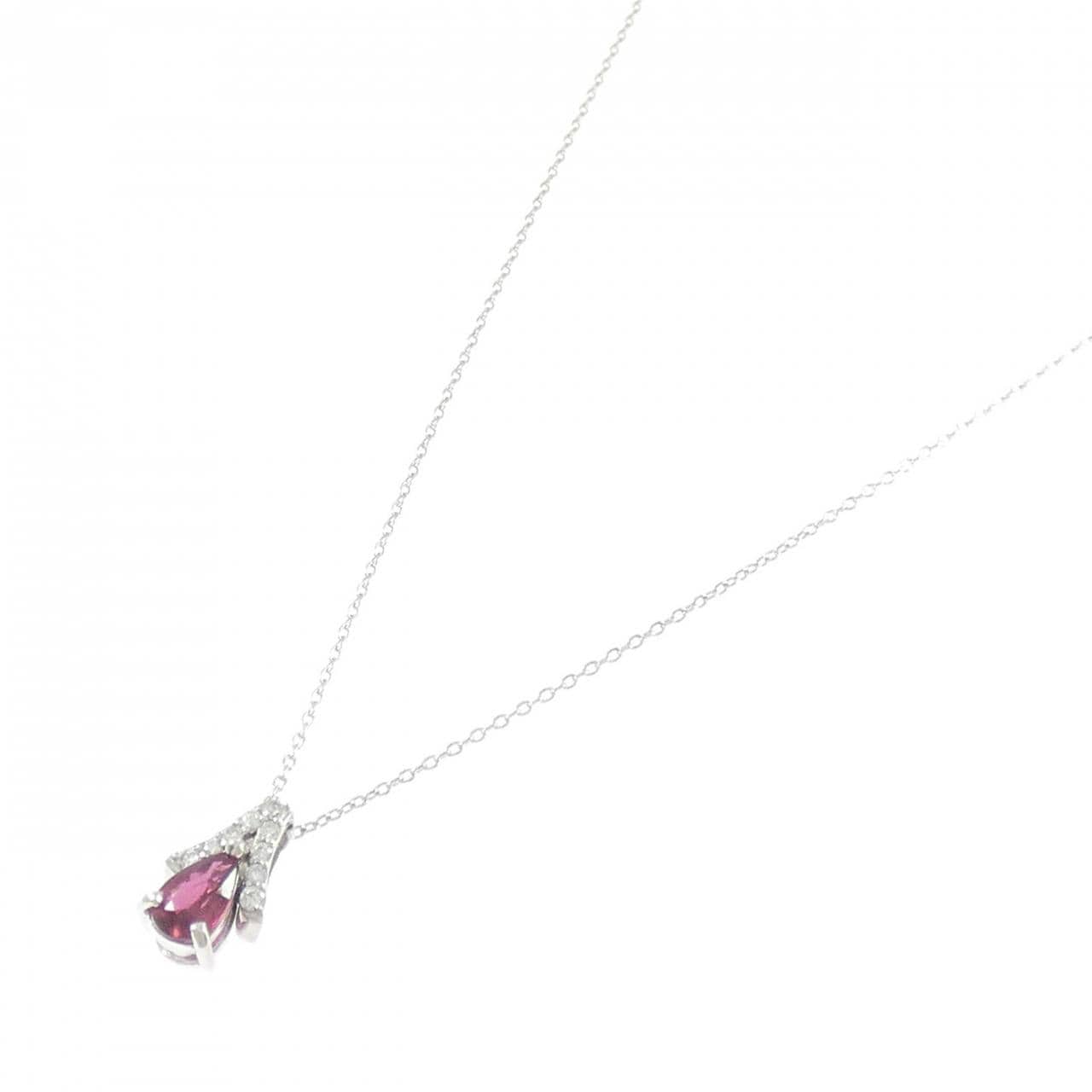 PT900/PT850 ルビー ネックレス 0.572CT