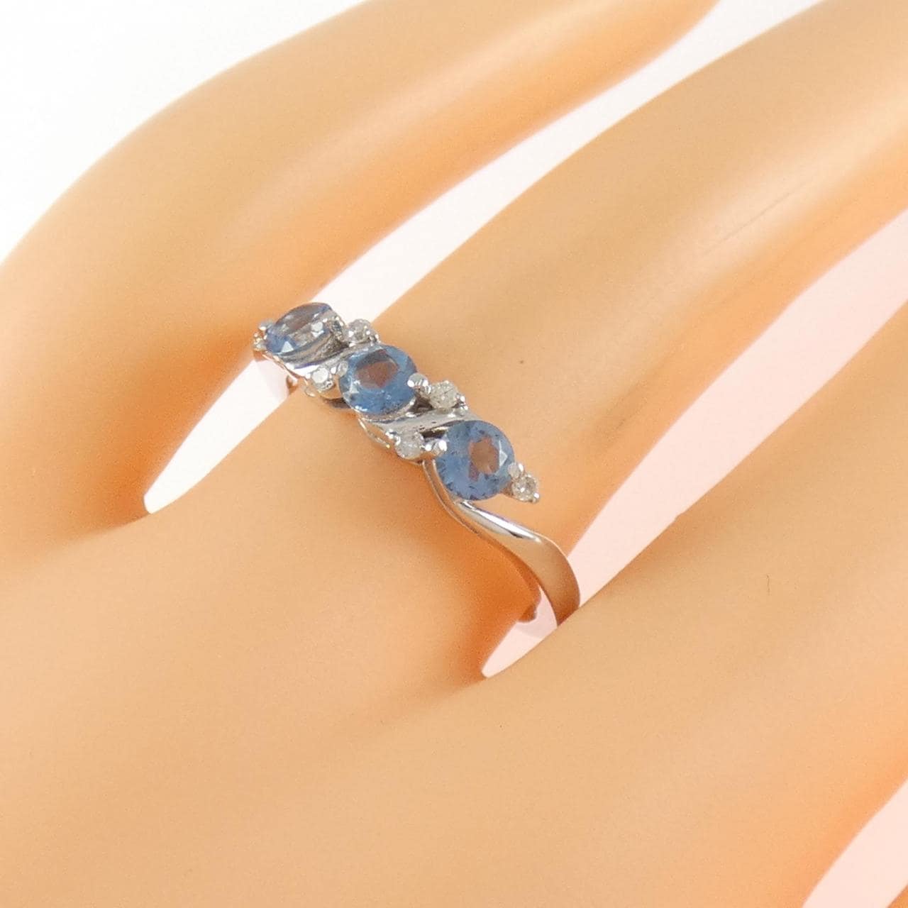 K18WG アクアマリン リング 0.46CT