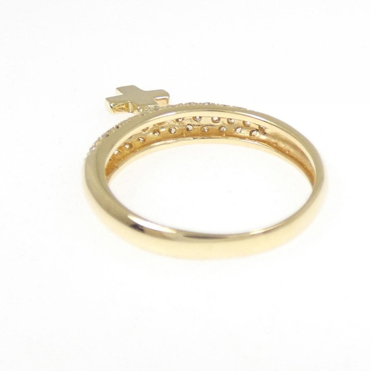 K18YG クロス ダイヤモンド リング 0.30CT