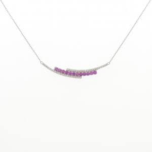 PT900/PT850 ルビー ネックレス 0.20CT