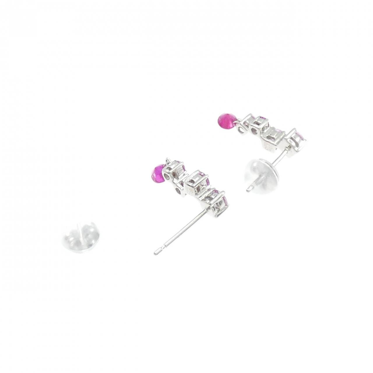 K18WG ルビー ピアス 0.24CT