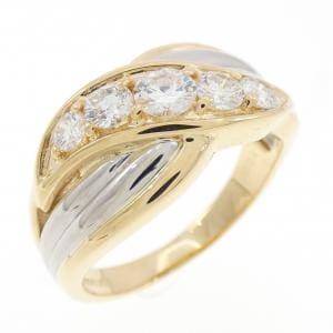 K18YG/PT900 ダイヤモンド リング 0.50CT