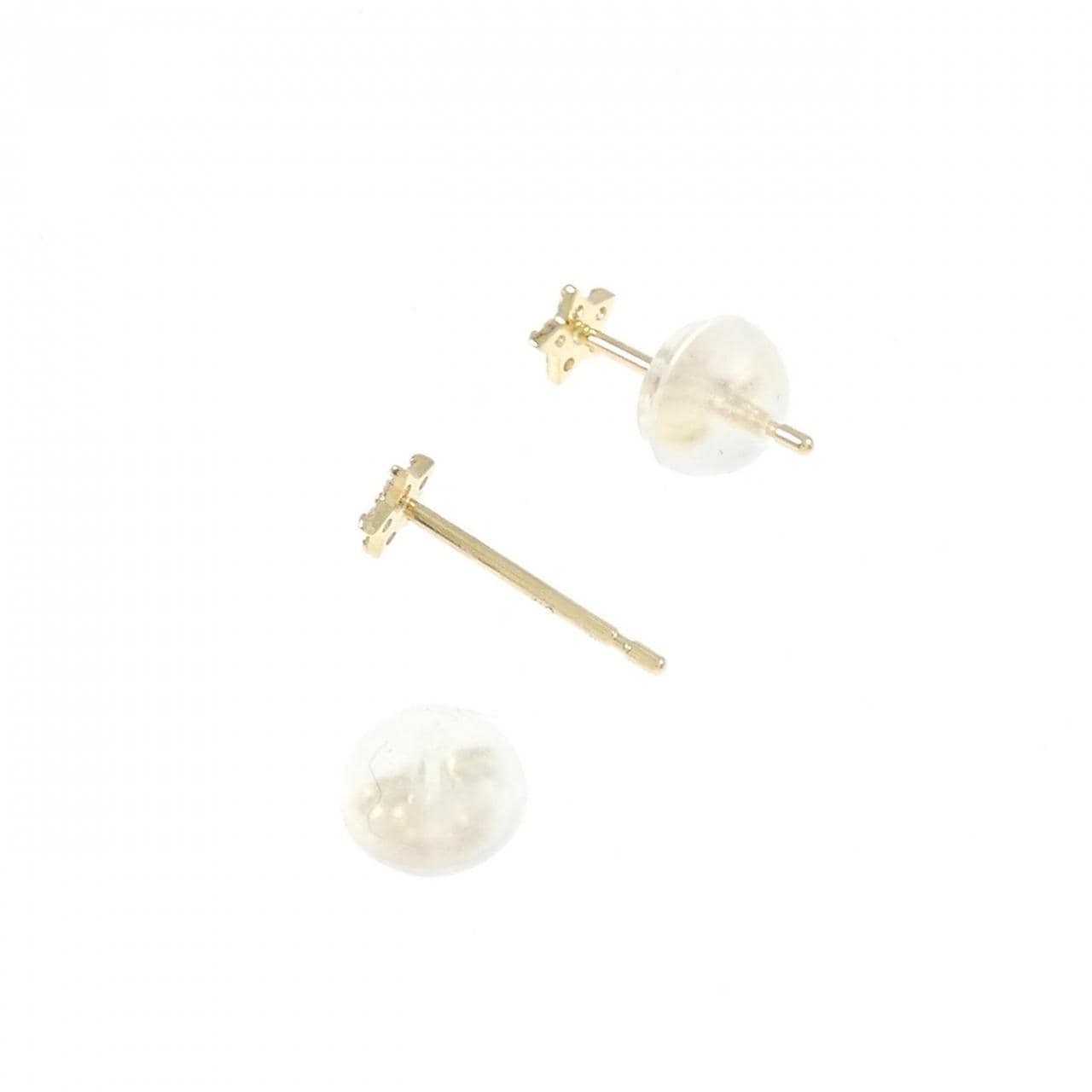 [新品] K18YG 星形钻石耳环 0.04CT