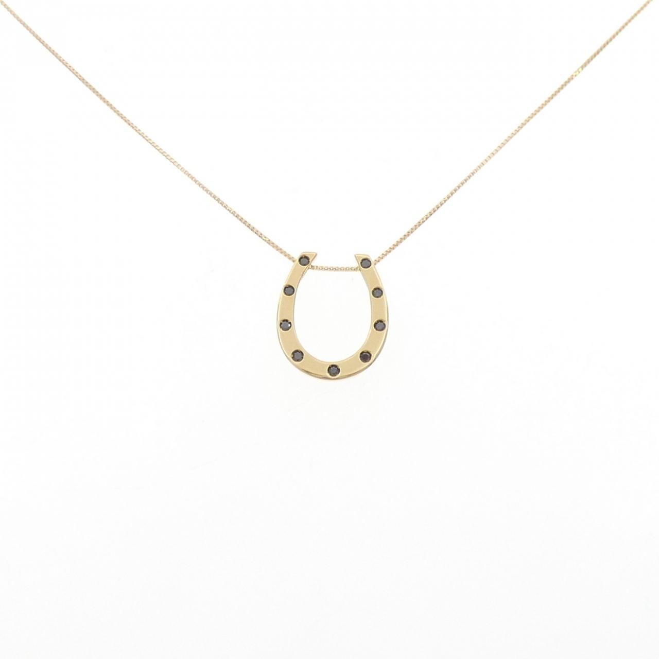 K18YG ホースシュー ダイヤモンド ネックレス 0.10CT