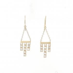 【新品】K10YG ホワイトトパーズ ピアス