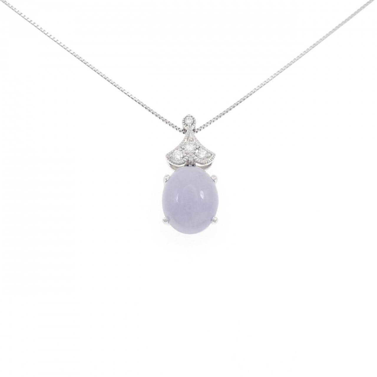 PT900/K18YG/PT850 ラベンダーヒスイ ネックレス 6.59CT