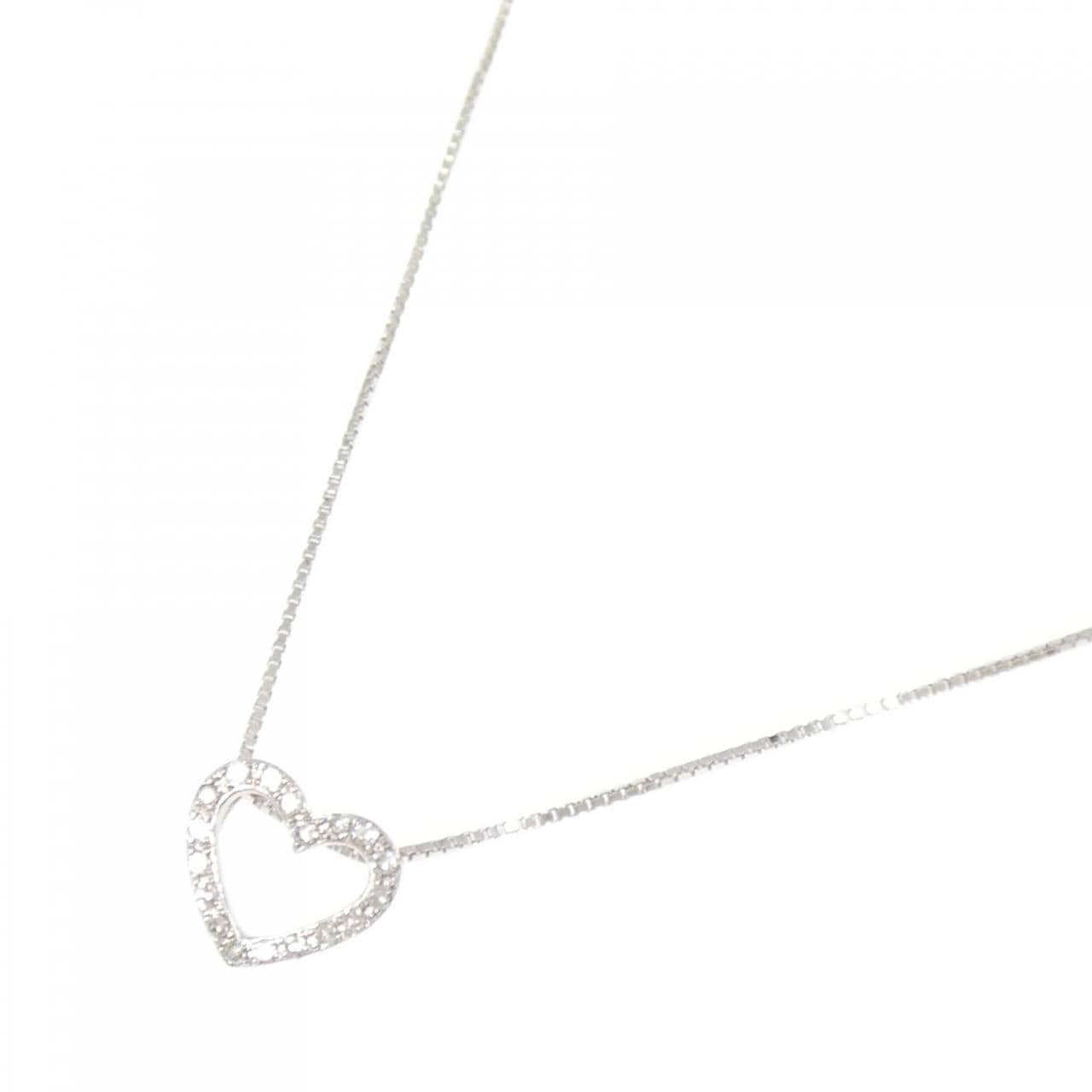 K10WG ハート ダイヤモンド ネックレス 0.06CT