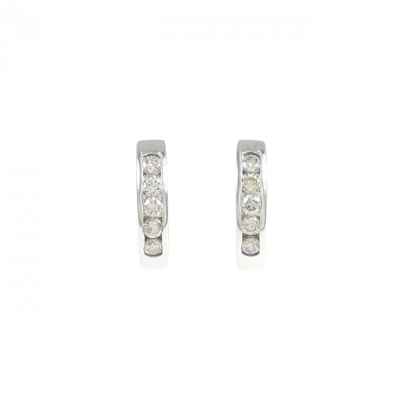 K18WG ダイヤモンド フープ ピアス 0.20CT