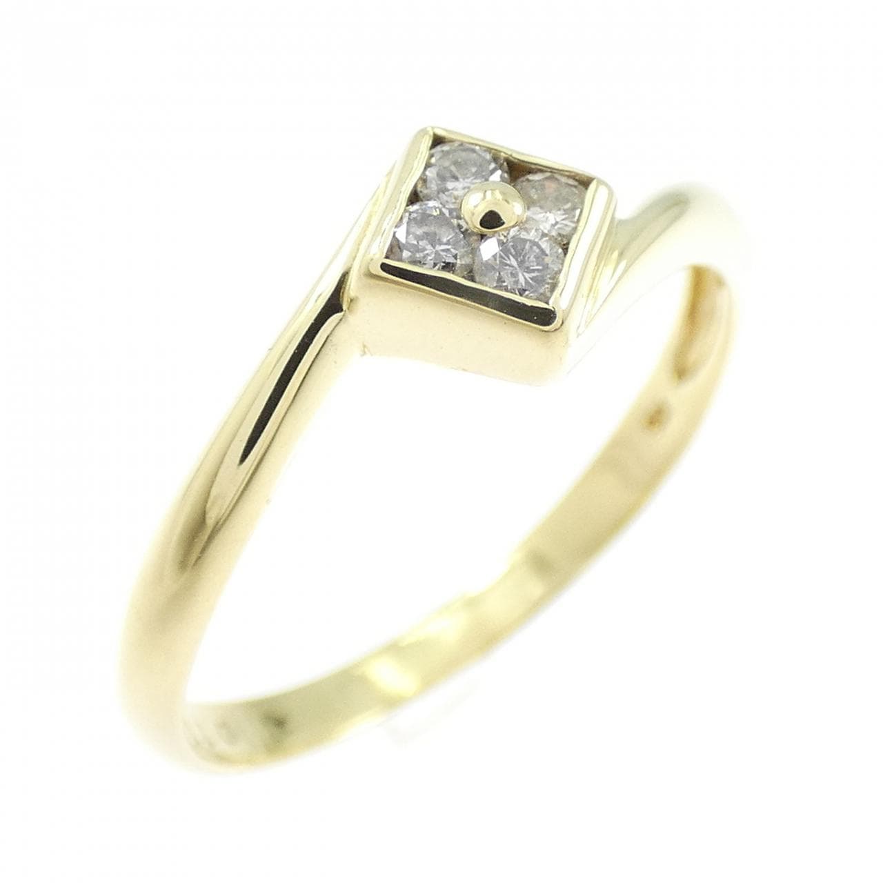 K18YG フラワー ダイヤモンド リング 0.11CT