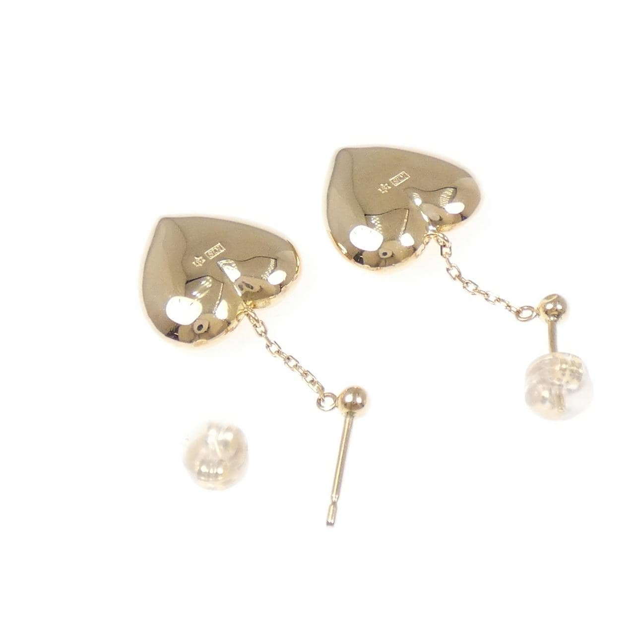 K18YG ハート ピアス