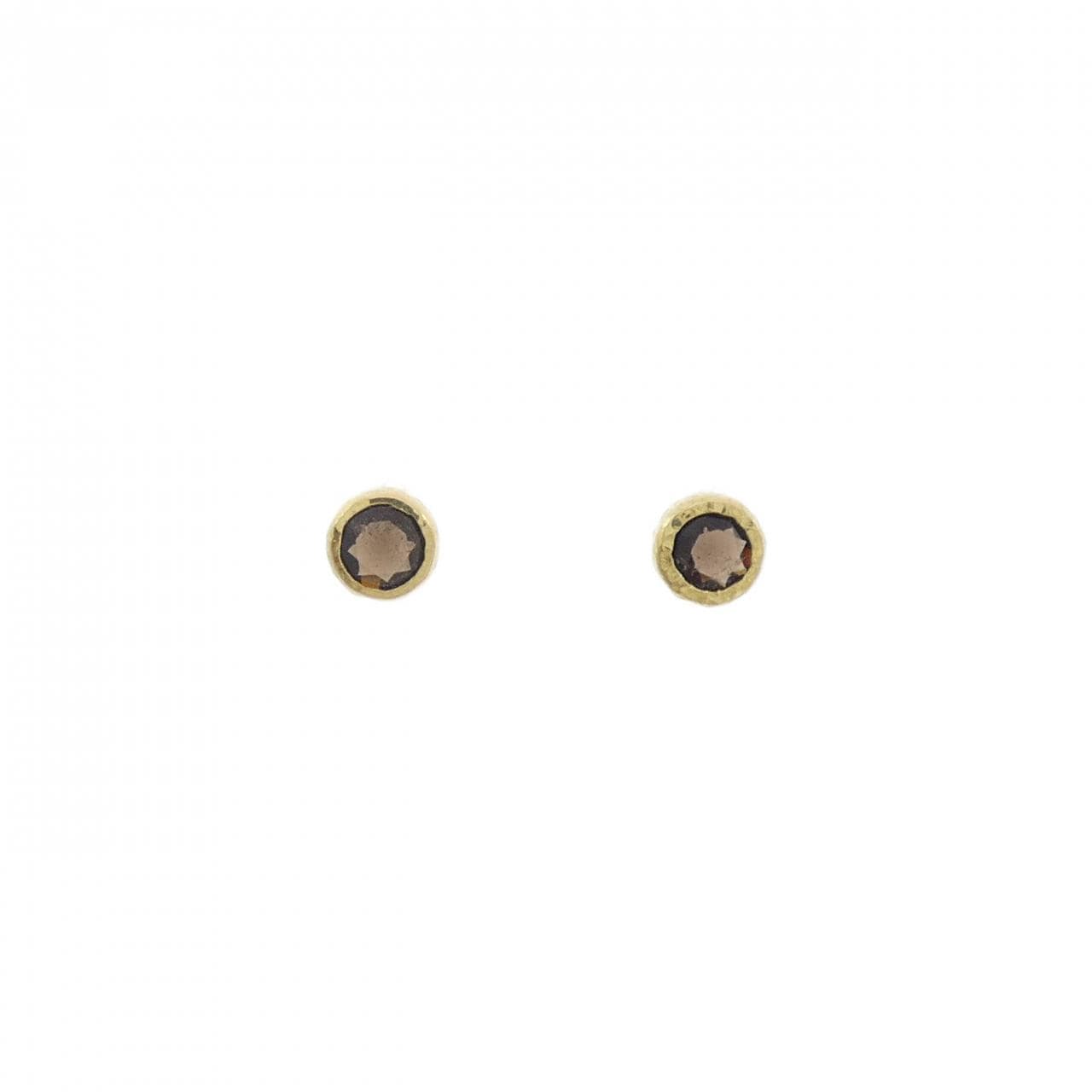 K18YG スモーキークオーツ ピアス 0.40CT
