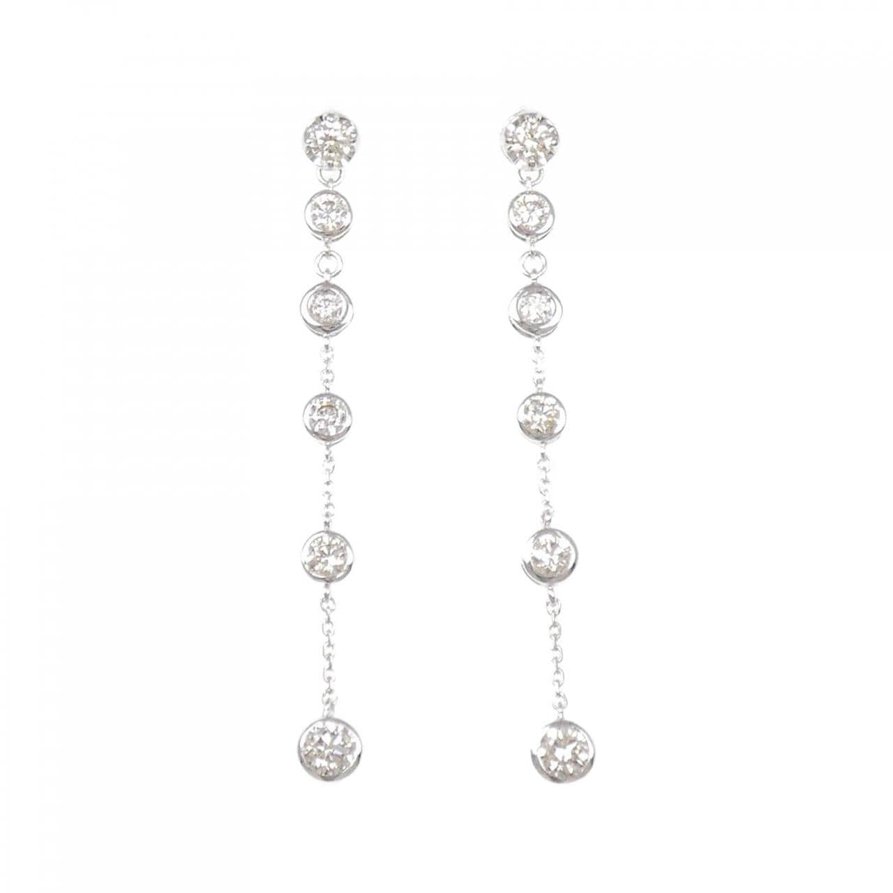 K18WG ダイヤモンド ピアス 1.00CT