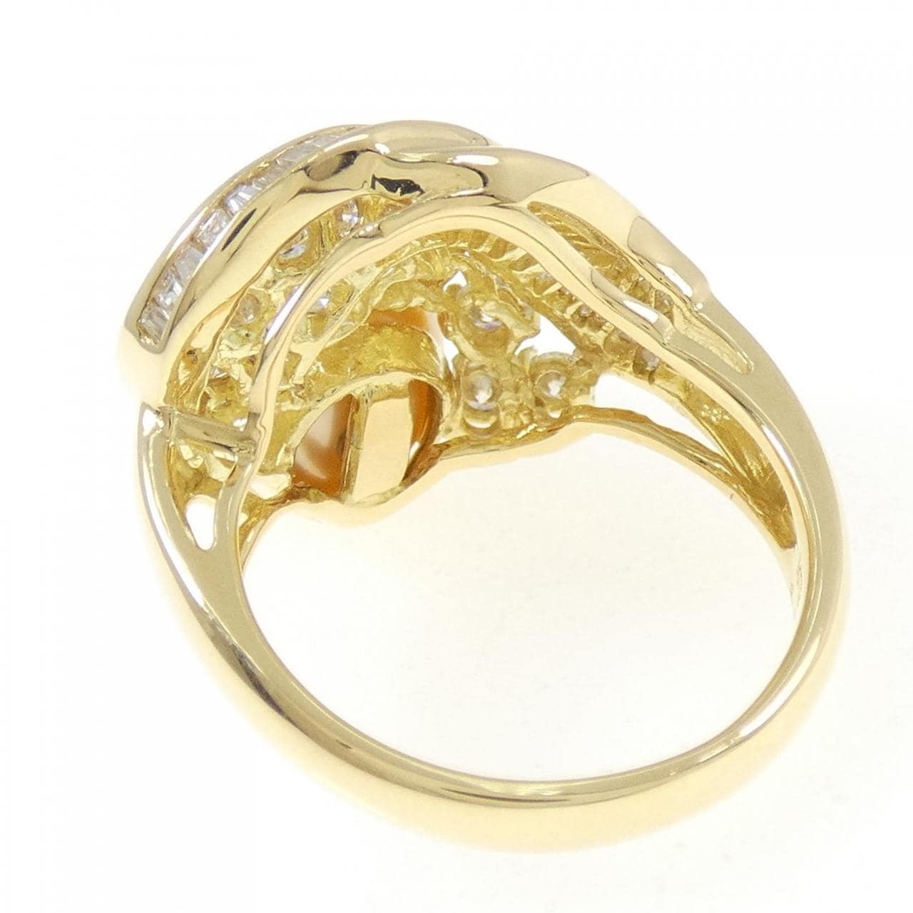 K18YG 白蝶パール リング 11mm