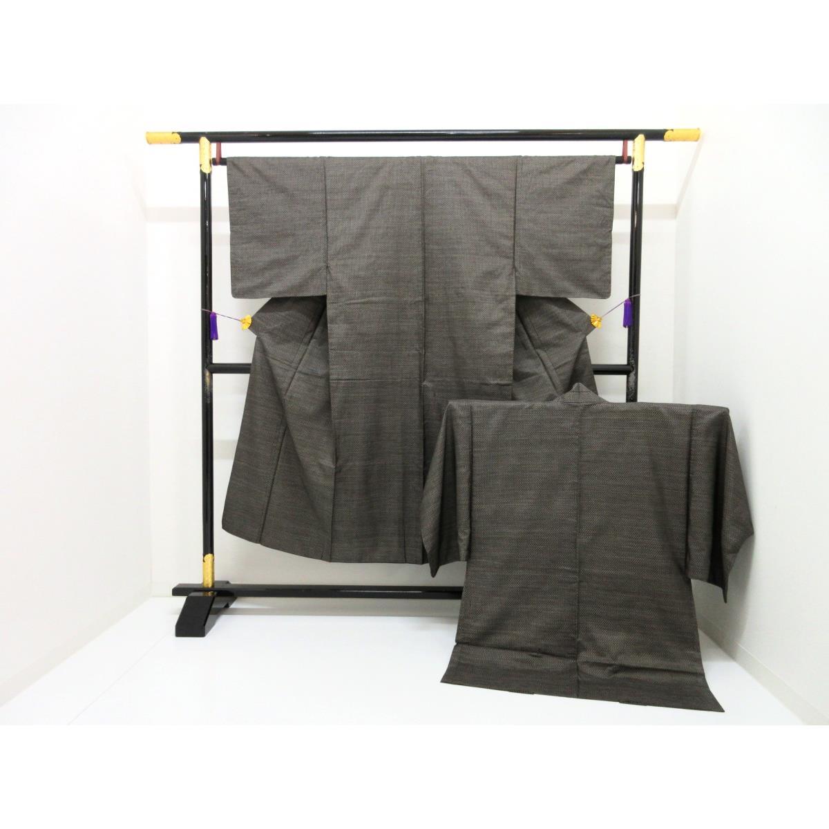 男物【横双大島紬】きもの・羽織　２点セット