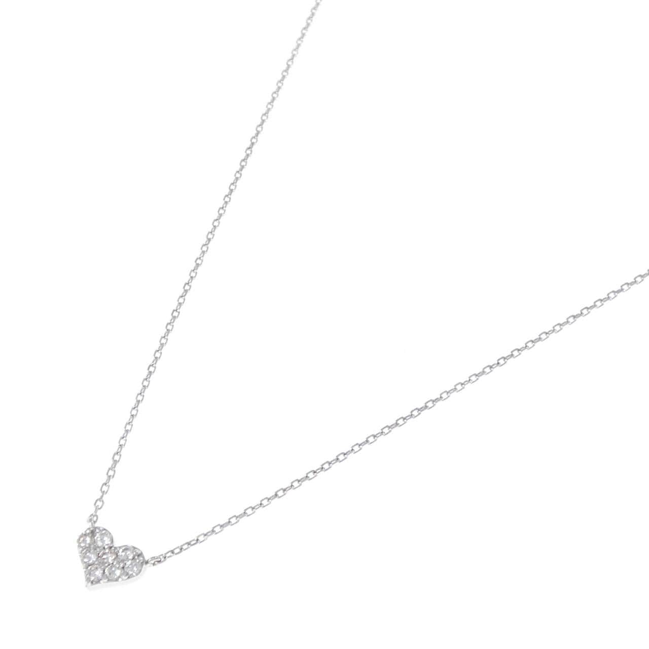 K18WG ハート ダイヤモンド ネックレス 0.13CT