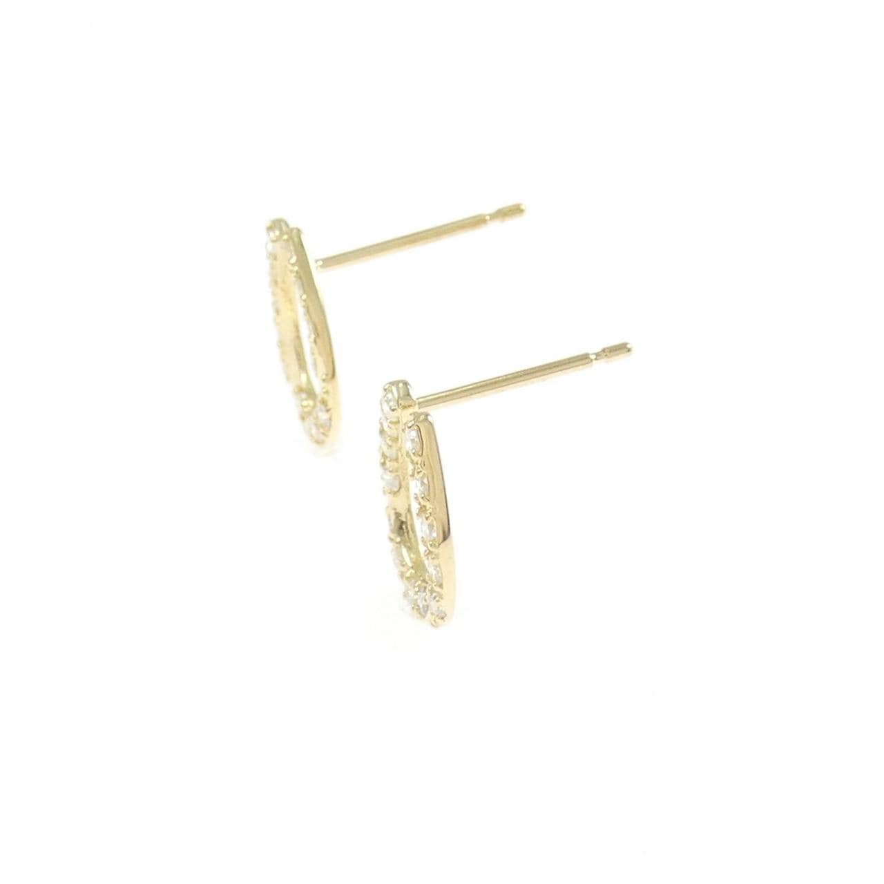 【リメイク】K18YG ホースシュー ダイヤモンド ピアス 0.20CT