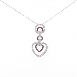 K18WG/K18BG ハート ルビー ネックレス