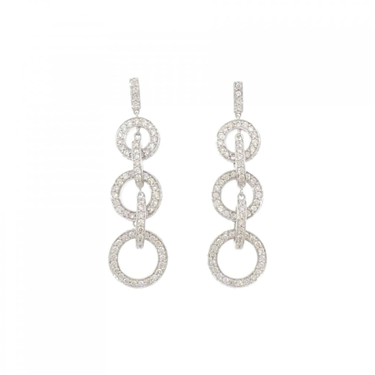 K18WG ダイヤモンド ピアス 2.04CT