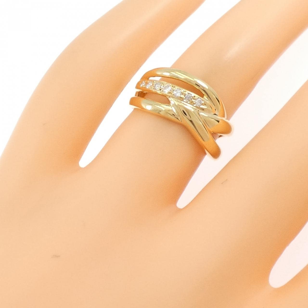 K18YG ダイヤモンド リング 0.08CT