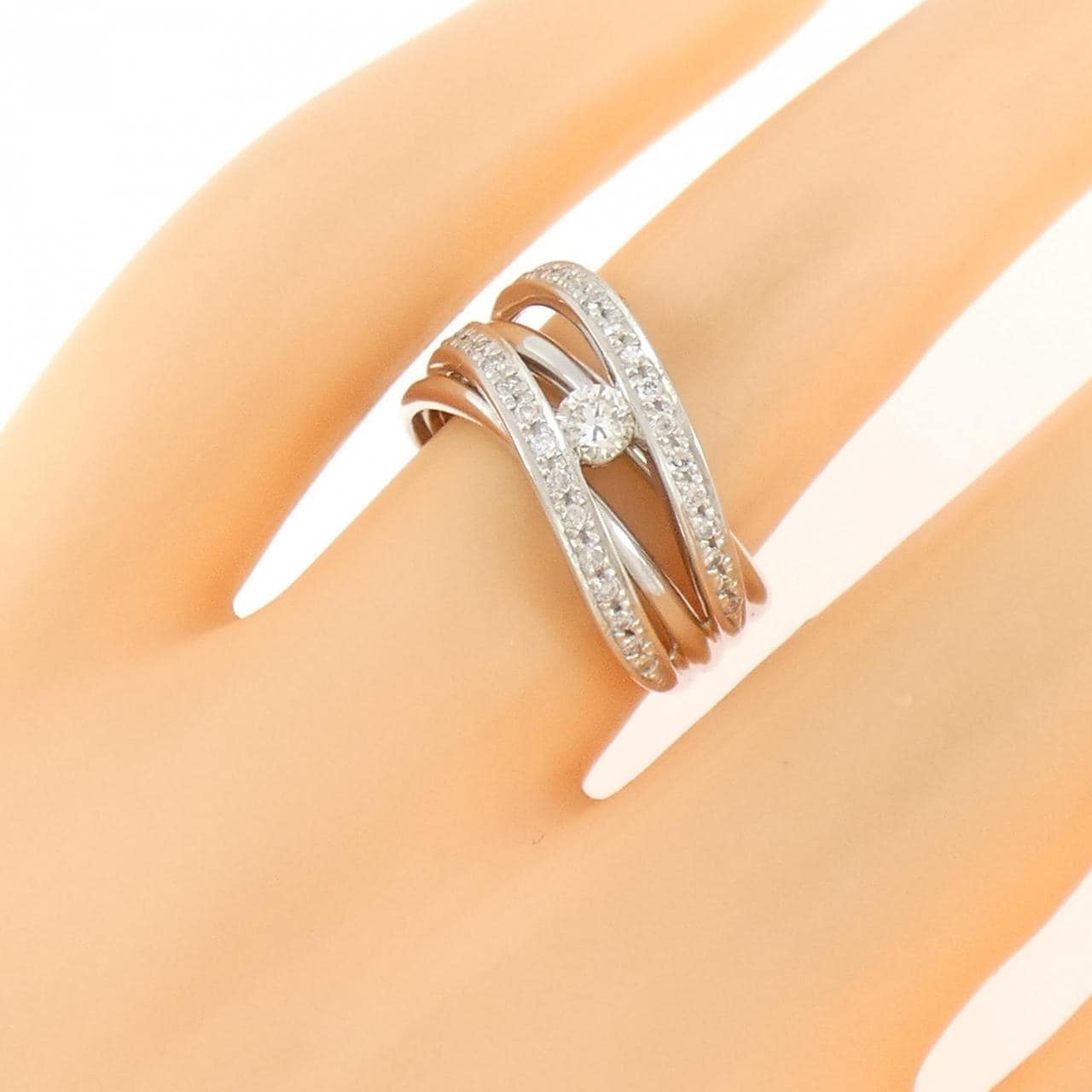 K18WG ダイヤモンド リング 0.30CT